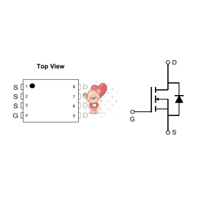 Микросхема AON7534 N-Channel MOSFET 30V 30A