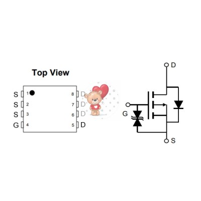 Микросхема AON7409 P-Channel MOSFET 30V 32A