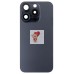 Задняя крышка для Applе iPhone 15 Pro в сборе со стеклом камеры (черная) (стекло, логотип) - Премиум