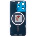 Задняя крышка для Applе iPhone 15 Pro в сборе со стеклом камеры (черная) (стекло, логотип) - Премиум