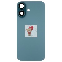 Задняя крышка для Apple iPhone 16 в сборе со стеклом камеры Бирюзовый (стекло, логотип) - Премиум Задняя крышка для Apple iPhone 16 в сборе со стеклом камеры Бирюзовый (стекло, логотип) - Премиум