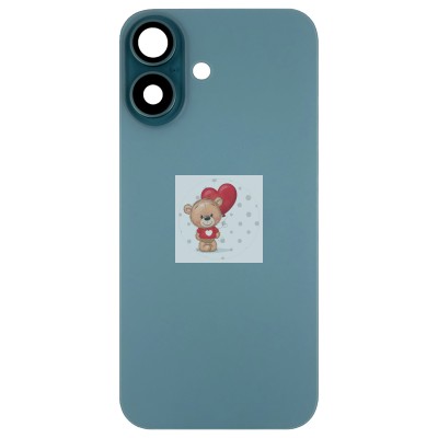 Задняя крышка для Apple iPhone 16 в сборе со стеклом камеры Бирюзовый (стекло, логотип) - Премиум Задняя крышка для Apple iPhone 16 в сборе со стеклом камеры Бирюзовый (стекло, логотип) - Премиум