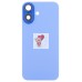 Задняя крышка для Apple iPhone 16 в сборе со стеклом камеры Голубой (стекло, логотип) - Премиум