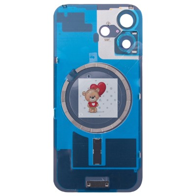 Задняя крышка для Apple iPhone 16 в сборе со стеклом камеры Голубой (стекло, логотип) - Премиум Задняя крышка для Apple iPhone 16 в сборе со стеклом камеры Голубой (стекло, логотип) - Премиум