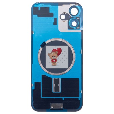 Задняя крышка для iPhone 16 Plus в сборе со стеклом камеры Розовый (стекло, логотип) - Премиум