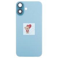 Задняя крышка для iPhone 16 Plus в сборе со стеклом камеры Бирюзовый (стекло, логотип) - Премиум