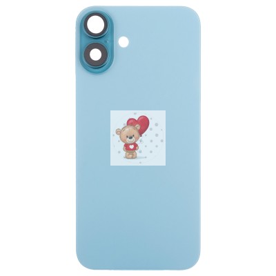 Задняя крышка для iPhone 16 Plus в сборе со стеклом камеры Бирюзовый (стекло, логотип) - Премиум Задняя крышка для iPhone 16 Plus в сборе со стеклом камеры Бирюзовый (стекло, логотип) - Премиум