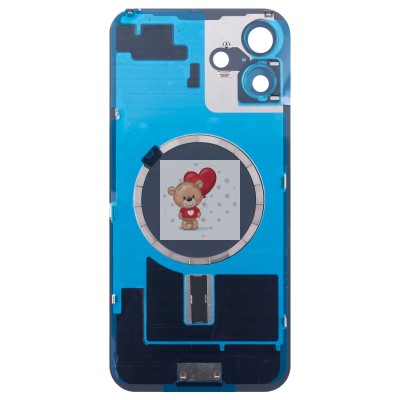 Задняя крышка для iPhone 16 Plus в сборе со стеклом камеры Бирюзовый (стекло, логотип) - Премиум