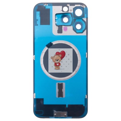 Задняя крышка для iPhone 16 Pro Max в сборе со стеклом камеры Бежевый (стекло, логотип) - Премиум