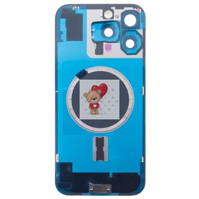 Задняя крышка для iPhone 16 Pro Max в сборе со стеклом камеры Серый (стекло, логотип) - Премиум