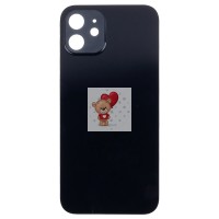 Задняя крышка для Apple iPhone 12 Черный (стекло, узкий вырез под камеру, логотип) - Премиум Задняя крышка для Apple iPhone 12 Черный (стекло, узкий вырез под камеру, логотип) - Премиум
