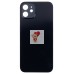 Задняя крышка для Apple iPhone 12 Черный (стекло, узкий вырез под камеру, логотип) - Премиум