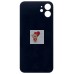 Задняя крышка для Applе iPhone 12 (черная) (стекло, узкий вырез под камеру, логотип)
