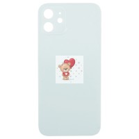 Задняя крышка для Apple iPhone 12 Зеленый (стекло, узкий вырез под камеру, логотип) - Премиум