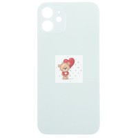 Задняя крышка для iPhone 12 Зеленый (стекло, широкий вырез под камеру, логотип) - Премиум Задняя крышка для iPhone 12 Зеленый (стекло, широкий вырез под камеру, логотип) - Премиум