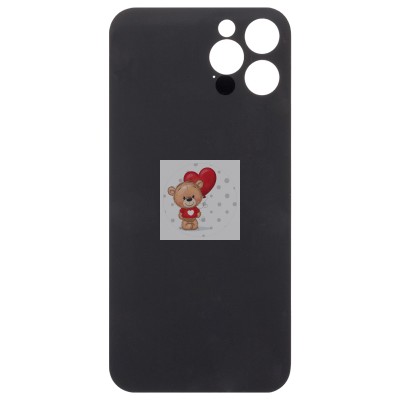 Задняя крышка для Applе iPhone 12 Pro (серая) (стекло, узкий вырез под камеру, логотип)
