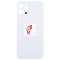 Задняя крышка для Apple iPhone 12 Pro Белый (стекло, узкий вырез под камеру, логотип) - Премиум