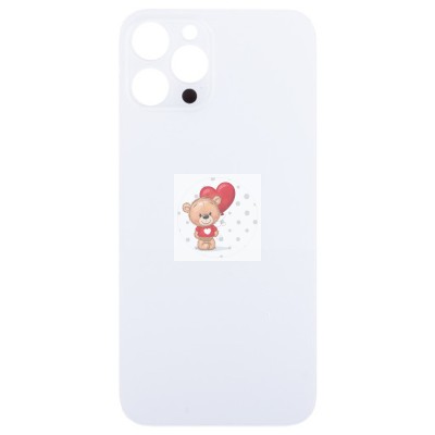 Задняя крышка для iPhone 12 Pro Белый (стекло, широкий вырез под камеру, логотип) - Премиум