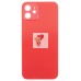Задняя крышка для Apple iPhone 12 Красный (стекло, узкий вырез под камеру, логотип) - Премиум
