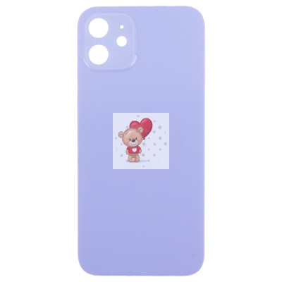 Задняя крышка для Apple iPhone 12 Фиолетовый (стекло, узкий вырез под камеру, логотип) - Премиум Задняя крышка для Apple iPhone 12 Фиолетовый (стекло, узкий вырез под камеру, логотип) - Премиум