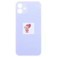 Задняя крышка для iPhone 12 Фиолетовый (стекло, широкий вырез под камеру, логотип) - Премиум Задняя крышка для iPhone 12 Фиолетовый (стекло, широкий вырез под камеру, логотип) - Премиум