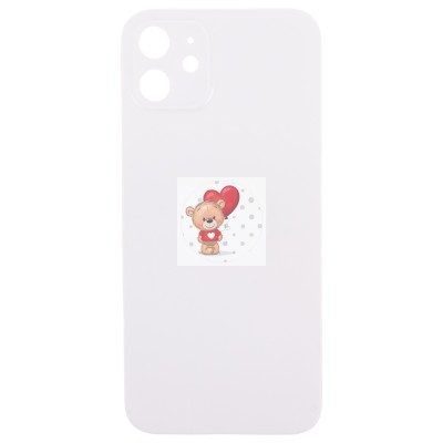Задняя крышка для Apple iPhone 12 Белый (стекло, узкий вырез под камеру, логотип) - Премиум Задняя крышка для Apple iPhone 12 Белый (стекло, узкий вырез под камеру, логотип) - Премиум