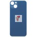 Задняя крышка для Applе iPhone 13 (синяя) (стекло, узкий вырез под камеру, логотип)