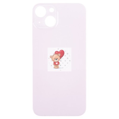 Задняя крышка для iPhone 13 Розовый (стекло, широкий вырез под камеру, логотип) - Премиум