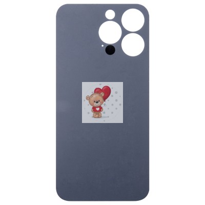 Задняя крышка для Applе iPhone 13 Pro (серая) (стекло, узкий вырез под камеру, логотип)