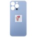 Задняя крышка для Applе iPhone 13 Pro (голубая) (стекло, узкий вырез под камеру, логотип)