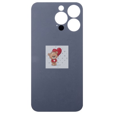 Задняя крышка для Applе iPhone 13 Pro (голубая) (стекло, узкий вырез под камеру, логотип)
