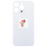 Задняя крышка для Apple iPhone 13 Pro Белый (стекло, узкий вырез под камеру, логотип) - Премиум