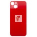 Задняя крышка для Apple iPhone 13 Красный (стекло, узкий вырез под камеру, логотип) - Премиум