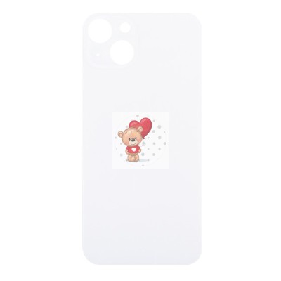 Задняя крышка для Apple iPhone 13 Белый (стекло, узкий вырез под камеру, логотип) - Премиум Задняя крышка для Apple iPhone 13 Белый (стекло, узкий вырез под камеру, логотип) - Премиум