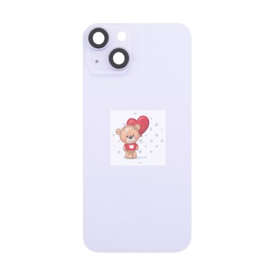 Задняя крышка для Apple iPhone 14 в сборе со стеклом камеры Фиолетовый (стекло, логотип) - Премиум Задняя крышка для Apple iPhone 14 в сборе со стеклом камеры Фиолетовый (стекло, логотип) - Премиум