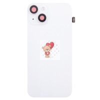 Задняя крышка для iPhone 14 стеклом камеры Белый (стекло, MagSafe ориг. шлейф, логотип) - Премиум