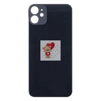 Задняя крышка для iPhone 11 Черный (стекло, широкий вырез под камеру, логотип) - Премиум Задняя крышка для iPhone 11 Черный (стекло, широкий вырез под камеру, логотип) - Премиум