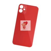 Задняя крышка для iPhone 11 Красный (стекло, широкий вырез под камеру, логотип) - Премиум