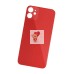 Задняя крышка для iPhone 11 Красный (стекло, широкий вырез под камеру, логотип) - Премиум