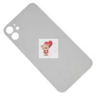 Задняя крышка для iPhone 11 Белый (стекло, широкий вырез под камеру, логотип) - Премиум