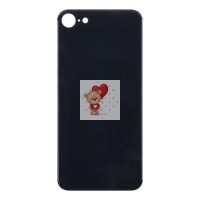 Задняя крышка для Apple iPhone 8 (черная) (стекло, широкий вырез под камеру) - Премиум Задняя крышка для Apple iPhone 8 (черная) (стекло, широкий вырез под камеру) - Премиум