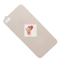 Задняя крышка для iPhone 8 Золото (стекло, широкий вырез под камеру, логотип) - Премиум