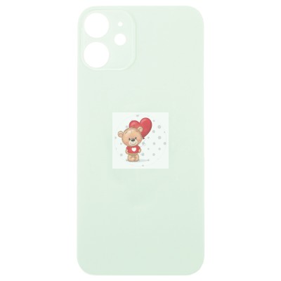 Задняя крышка для Applе iPhone 12 mini (зеленая) (стекло, узкий вырез под камеру, логотип)