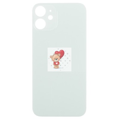 Задняя крышка для iPhone 12 mini Зеленый (стекло, широкий вырез под камеру, логотип) - Премиум
