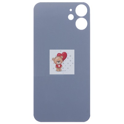Задняя крышка для iPhone 12 mini Красный (стекло, широкий вырез под камеру, логотип) - Премиум