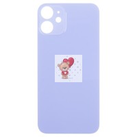 Задняя крышка для iPhone 12 mini Фиолетовый (стекло, широкий вырез под камеру, логотип) - Премиум Задняя крышка для iPhone 12 mini Фиолетовый (стекло, широкий вырез под камеру, логотип) - Премиум