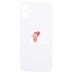 Задняя крышка для iPhone 12 mini Белый (стекло, широкий вырез под камеру, логотип) - Премиум