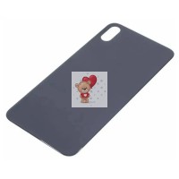 Задняя крышка для iPhone Xs Max Серый (стекло, широкий вырез под камеру, логотип) - Премиум