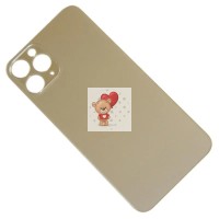 Задняя крышка для iPhone 11 Pro Золото (стекло, широкий вырез под камеру, логотип) - Премиум