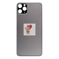 Задняя крышка для iPhone 11 Pro Серый (стекло, широкий вырез под камеру, логотип) - Премиум